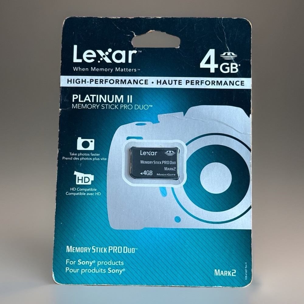 Lexar Platinum II 4GB Memory Stick PRO Duo Card Mark II For Sony Magic Gate NEW
